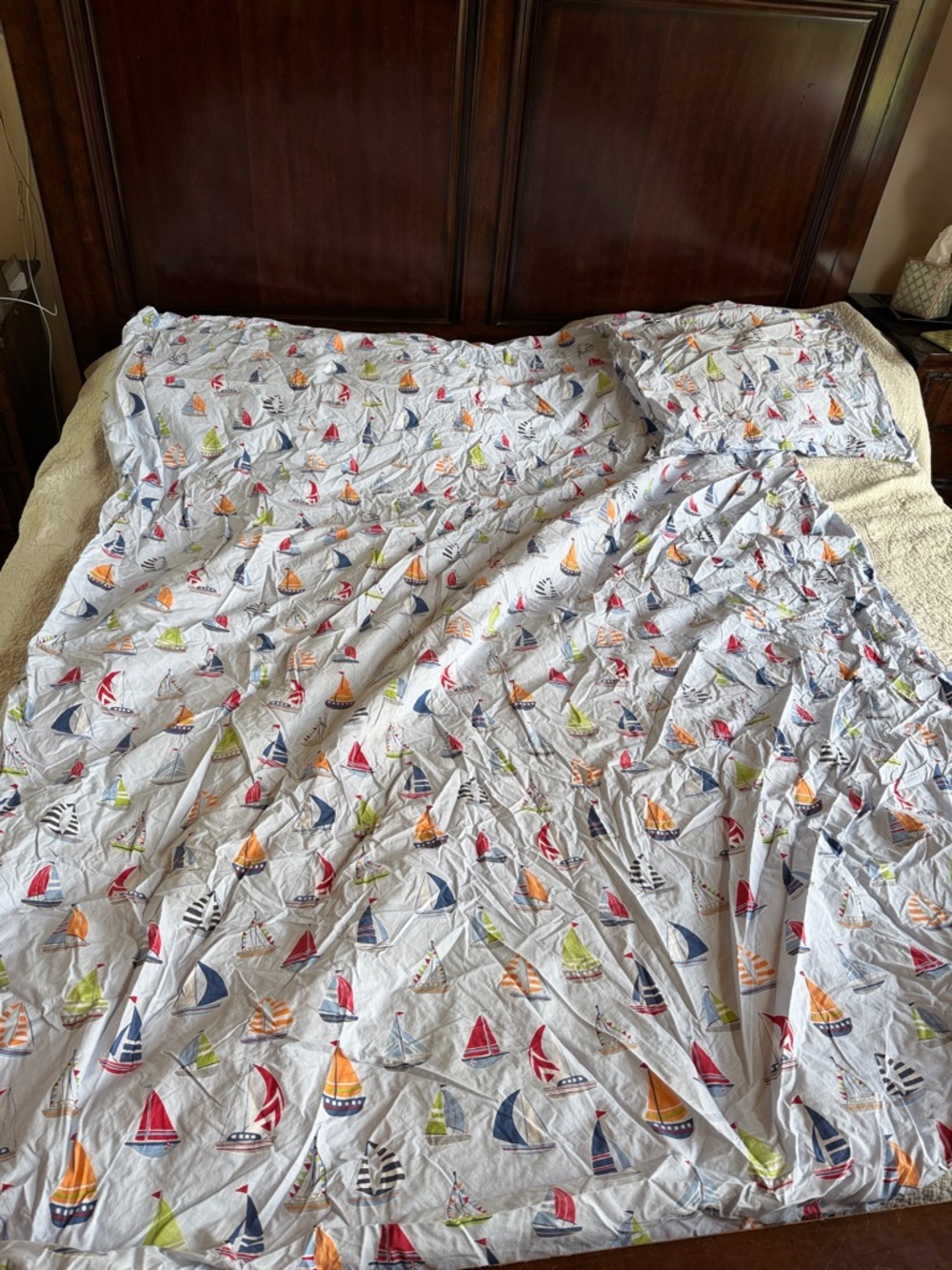 Pottery Barn Kids Organic Hudson Sailboat Duvet Cover - Twin - Picture 4 of 4